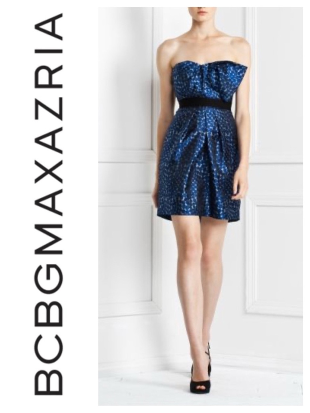 BCBGMaxAzria Polka Dot Party Dress with Bow